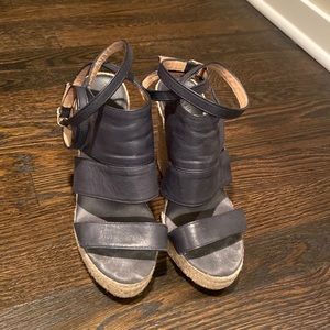 Betty Muller Leather Wedge Espadrilles
